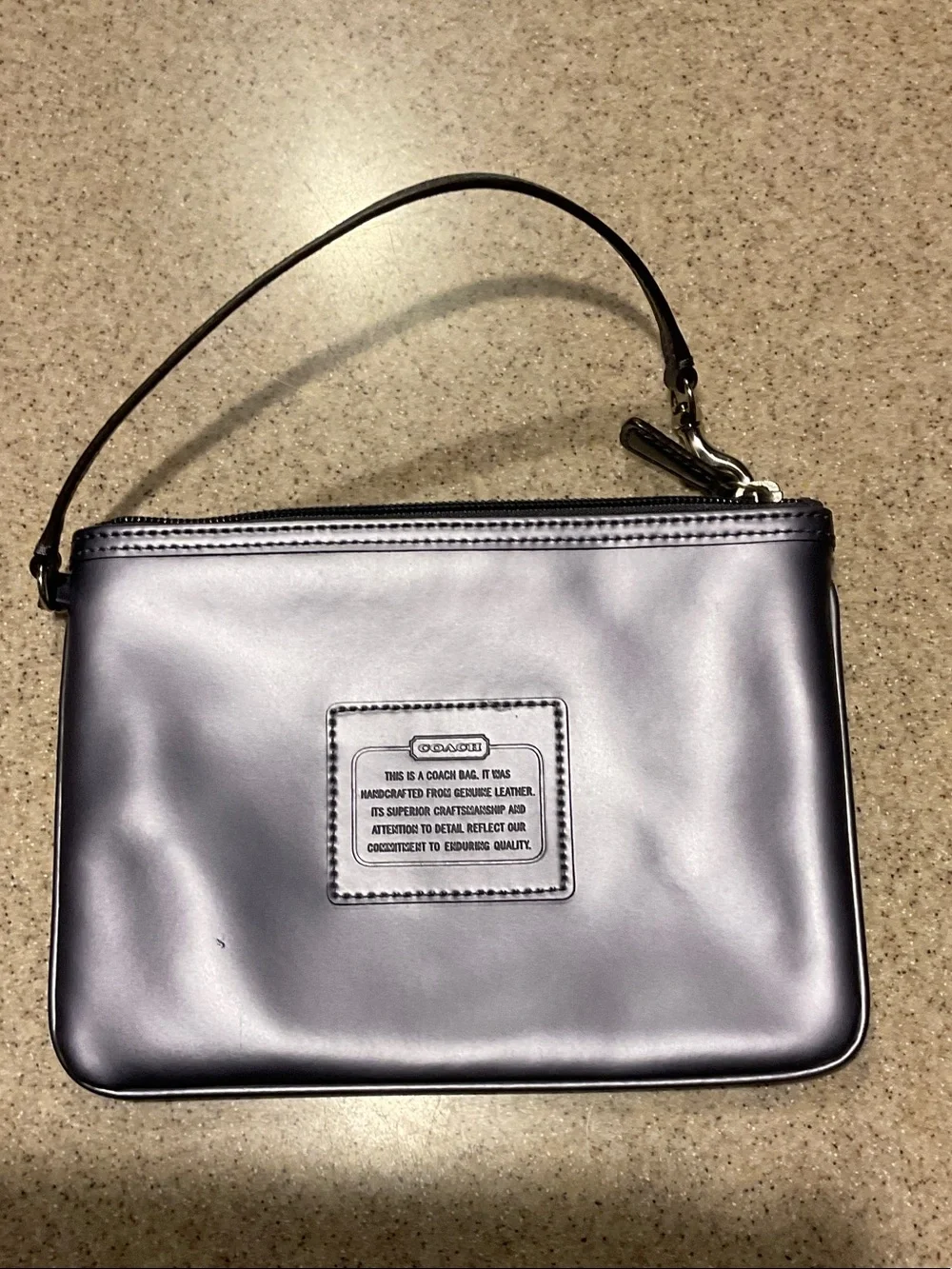 Coach Metallic Lavender Leather Wristlet